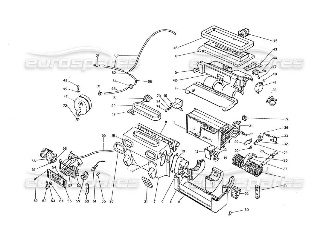 a part diagram from the maserati biturbo 2.5 (1984) parts catalogue