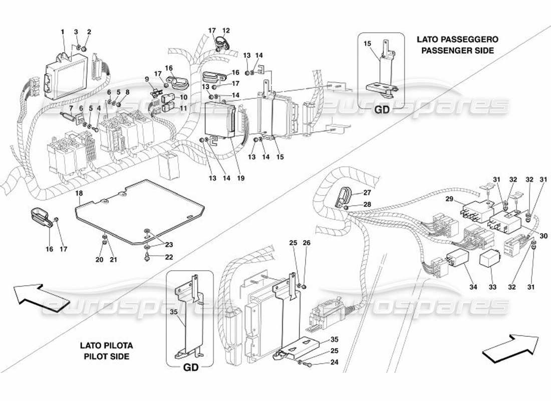 a part diagram from the Ferrari 575 Superamerica parts catalogue