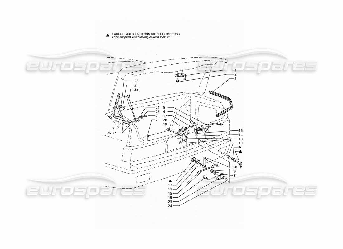 a part diagram from the Maserati Ghibli 2.8 (ABS) parts catalogue