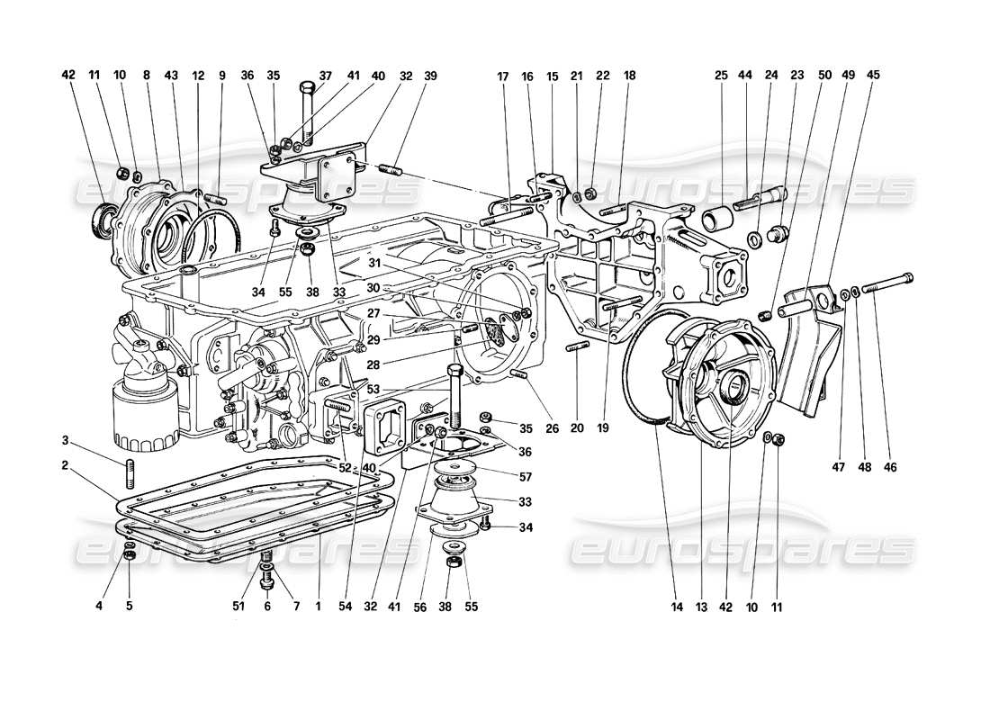 a part diagram from the ferrari testarossa parts catalogue