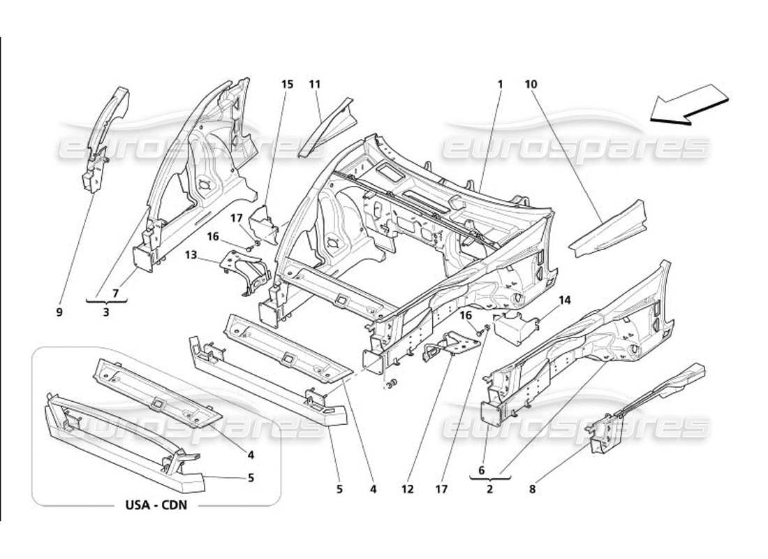 a part diagram from the maserati 4200 parts catalogue