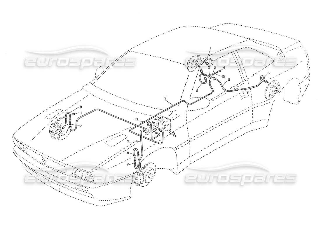 a part diagram from the maserati ghibli (1993-1995) parts catalogue