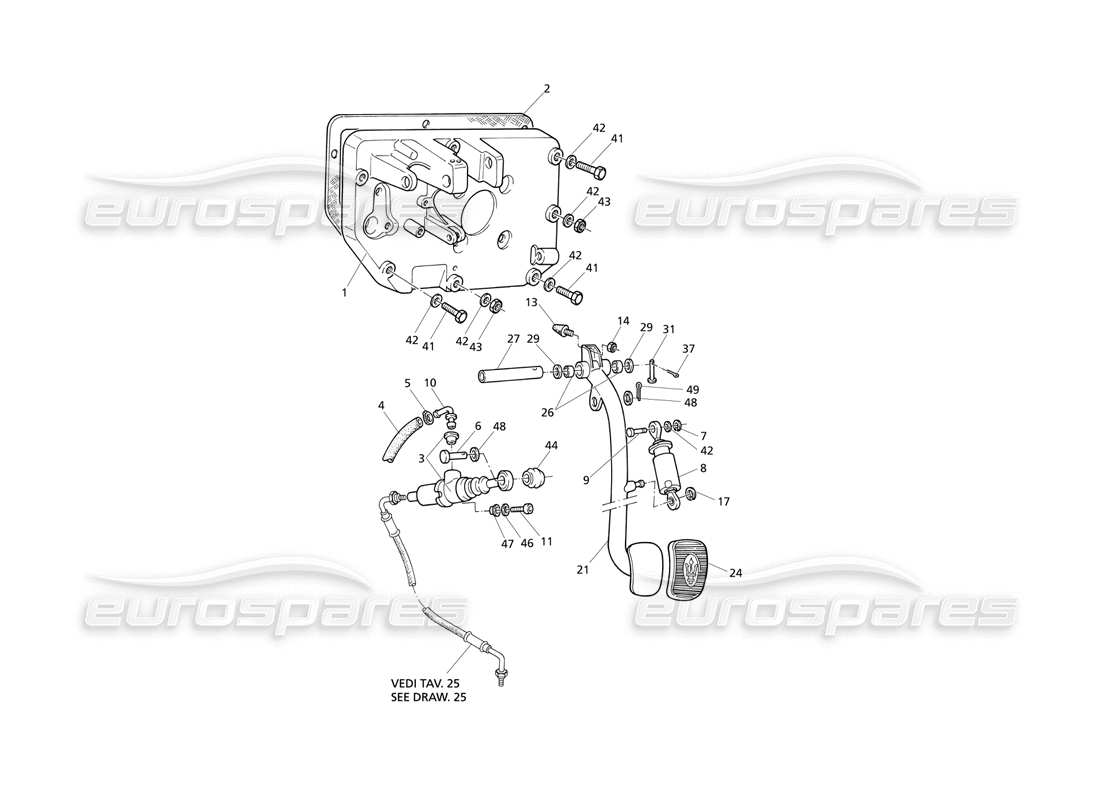 a part diagram from the maserati quattroporte (1996-2001) parts catalogue