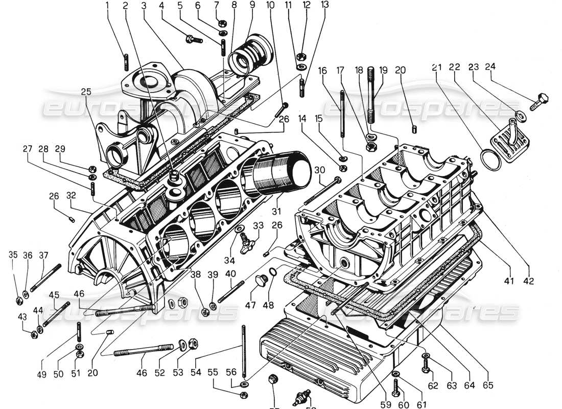 a part diagram from the lamborghini urraco p300 parts catalogue