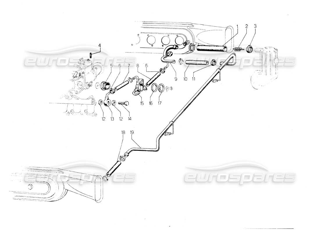 VIEW PARTS DIAGRAMS FROM THE LAMBORGHINI COUNTACH PARTS CATALOGUE a part diagram from the lamborghini countach parts catalogue