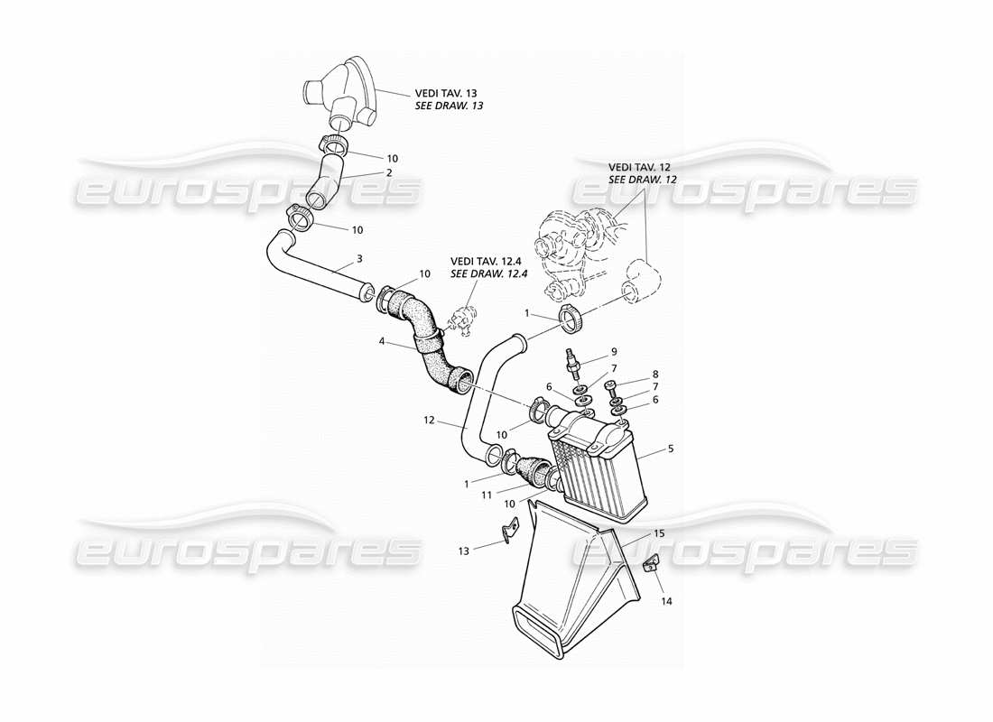 a part diagram from the maserati qtp v6 evoluzione parts catalogue