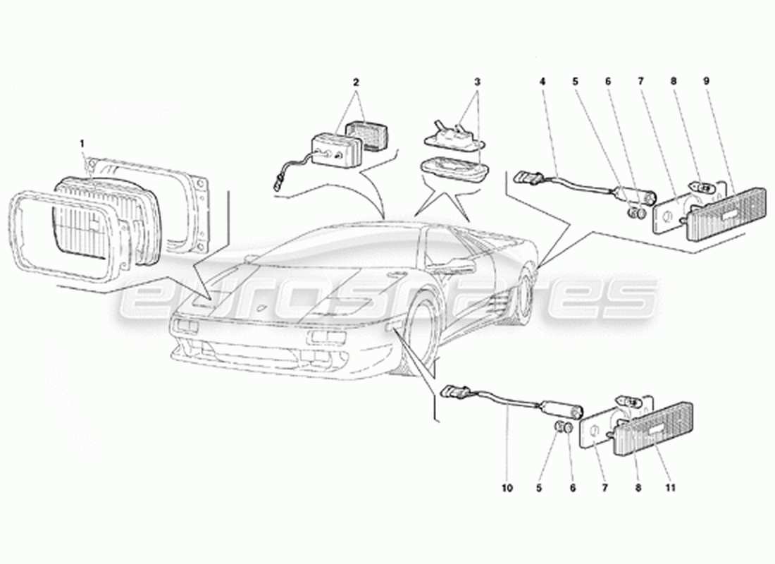 a part diagram from the lamborghini diablo parts catalogue