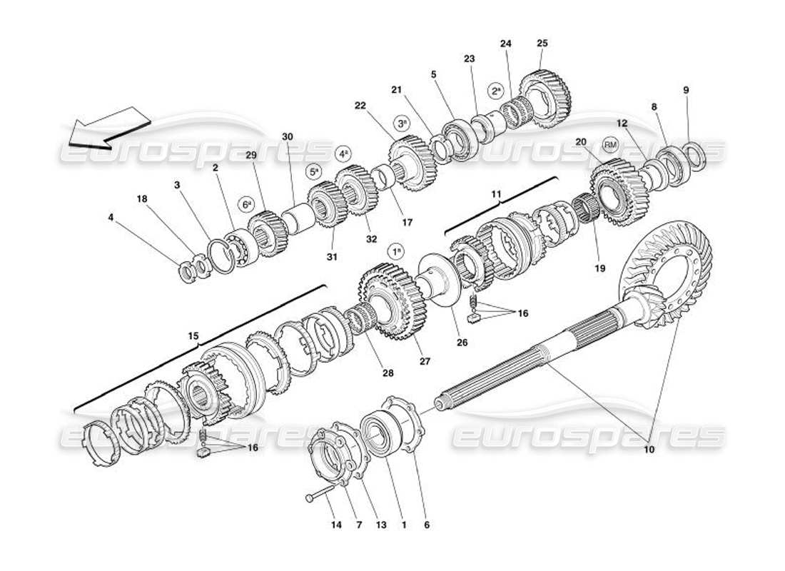 a part diagram from the ferrari 575 parts catalogue