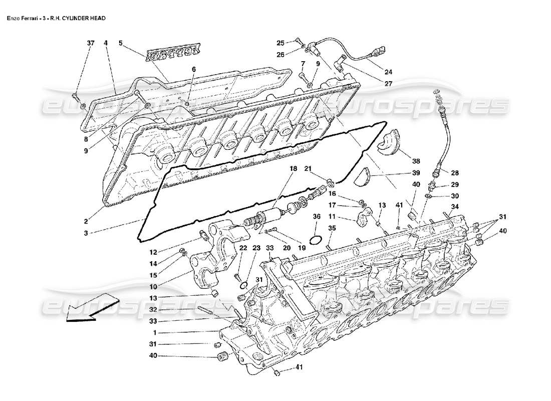 a part diagram from the ferrari enzo parts catalogue