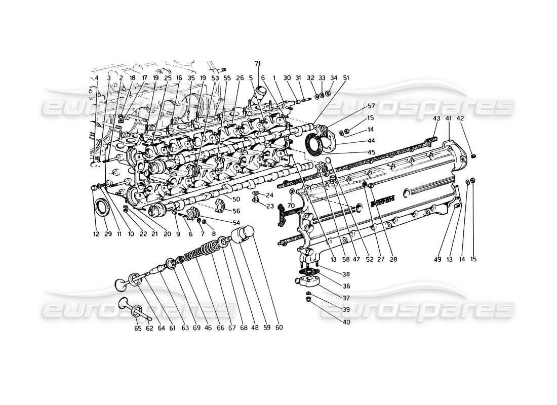 a part diagram from the ferrari 365 gt4 berlinetta boxer parts catalogue