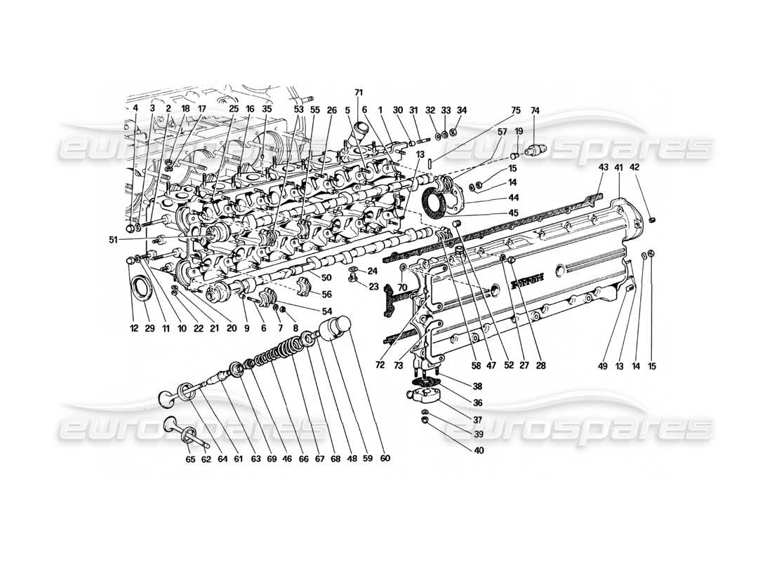 a part diagram from the ferrari 512 bbi parts catalogue