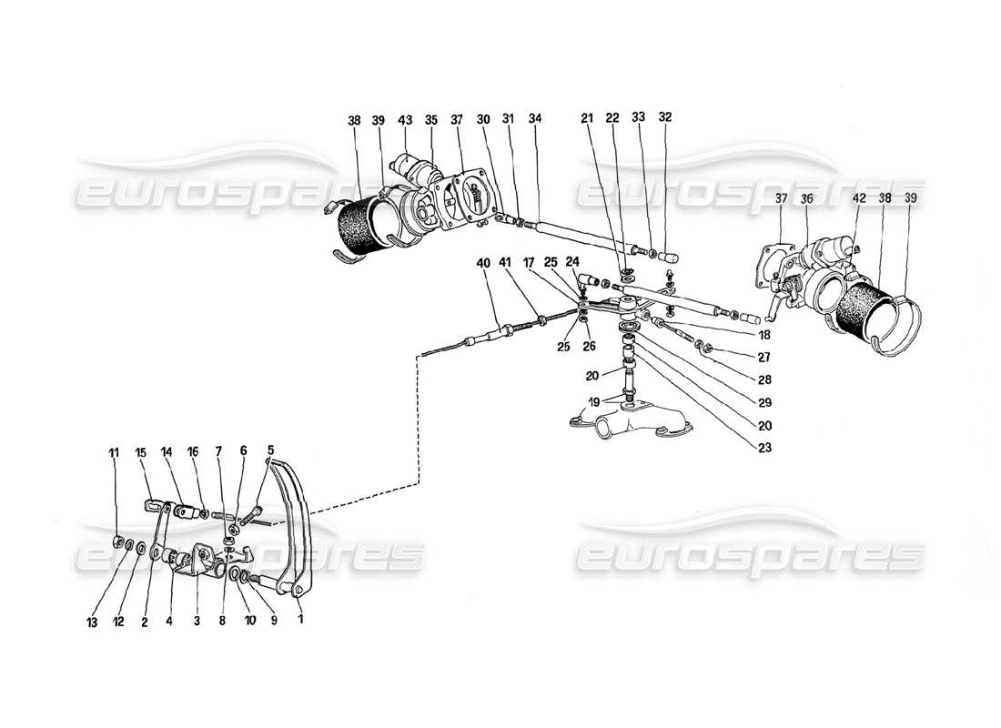 VIEW PARTS DIAGRAMS FROM THE FERRARI 288 GTO PARTS CATALOGUE a part diagram from the ferrari 288 gto parts catalogue