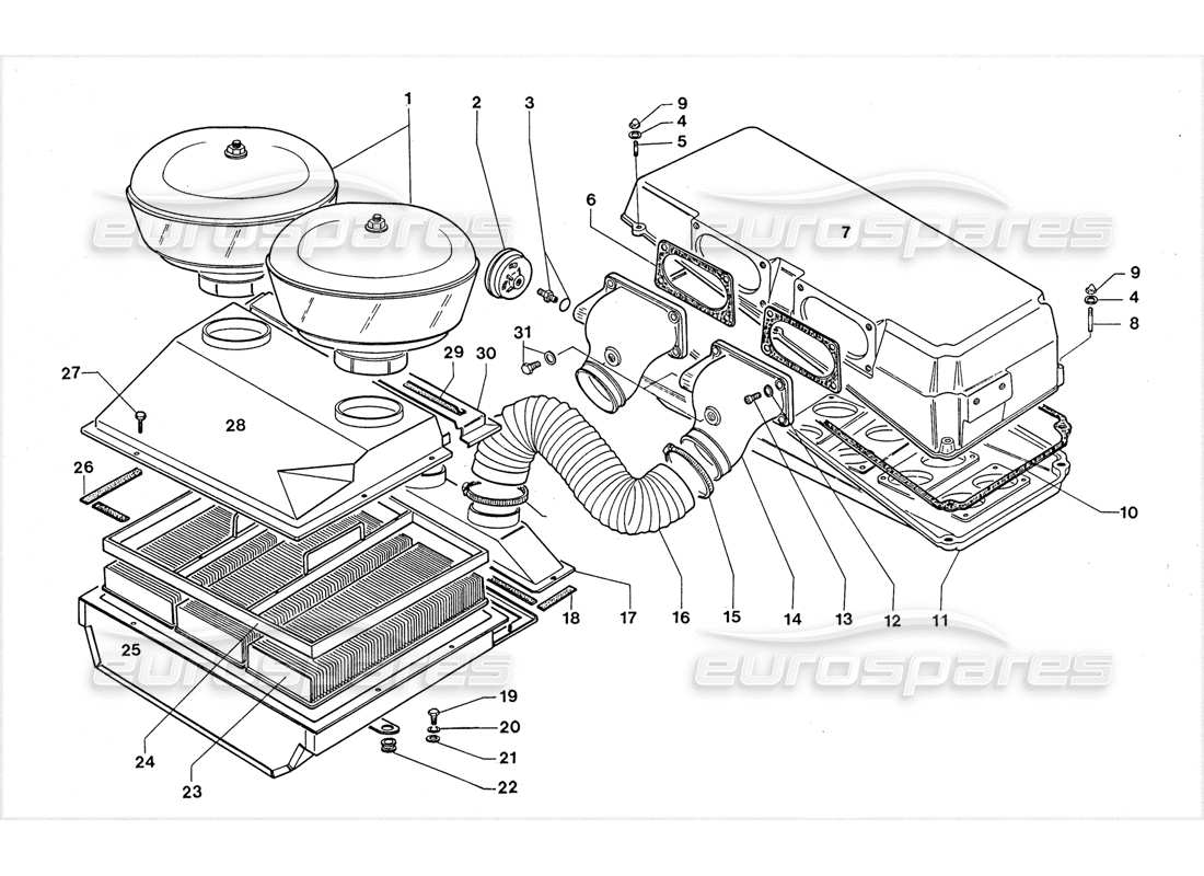 a part diagram from the lamborghini lm002 parts catalogue