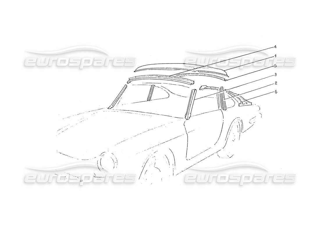 a part diagram from the ferrari 365 gtc (coachwork) parts catalogue