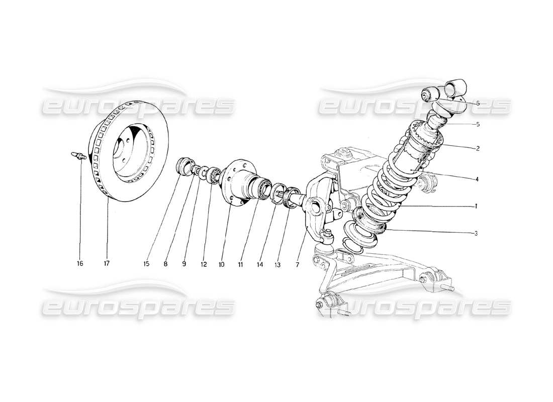 a part diagram from the ferrari 208 gt4 dino (1975) parts catalogue
