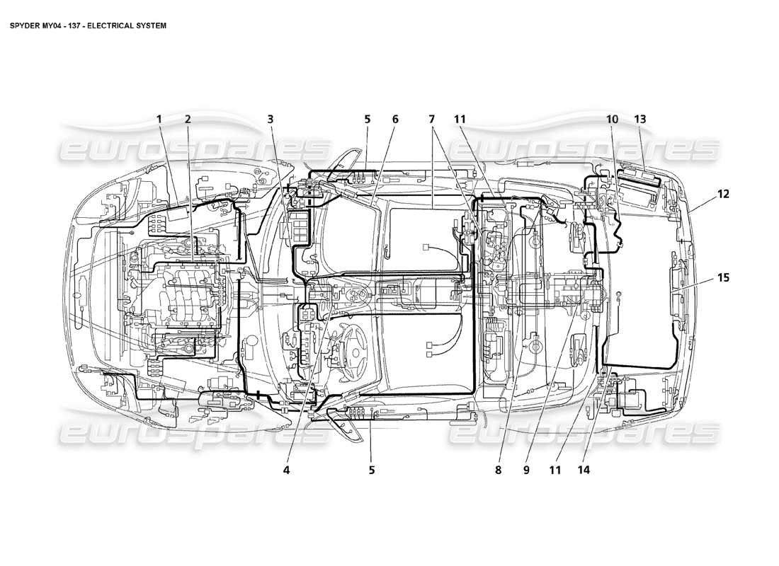 a part diagram from the maserati 4200 spyder (2004) parts catalogue