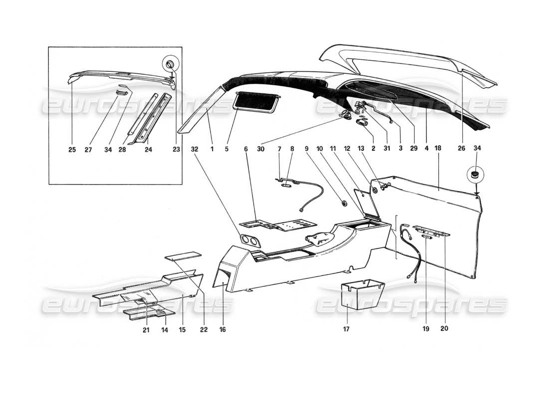 a part diagram from the Ferrari 208 Turbo (1982) parts catalogue