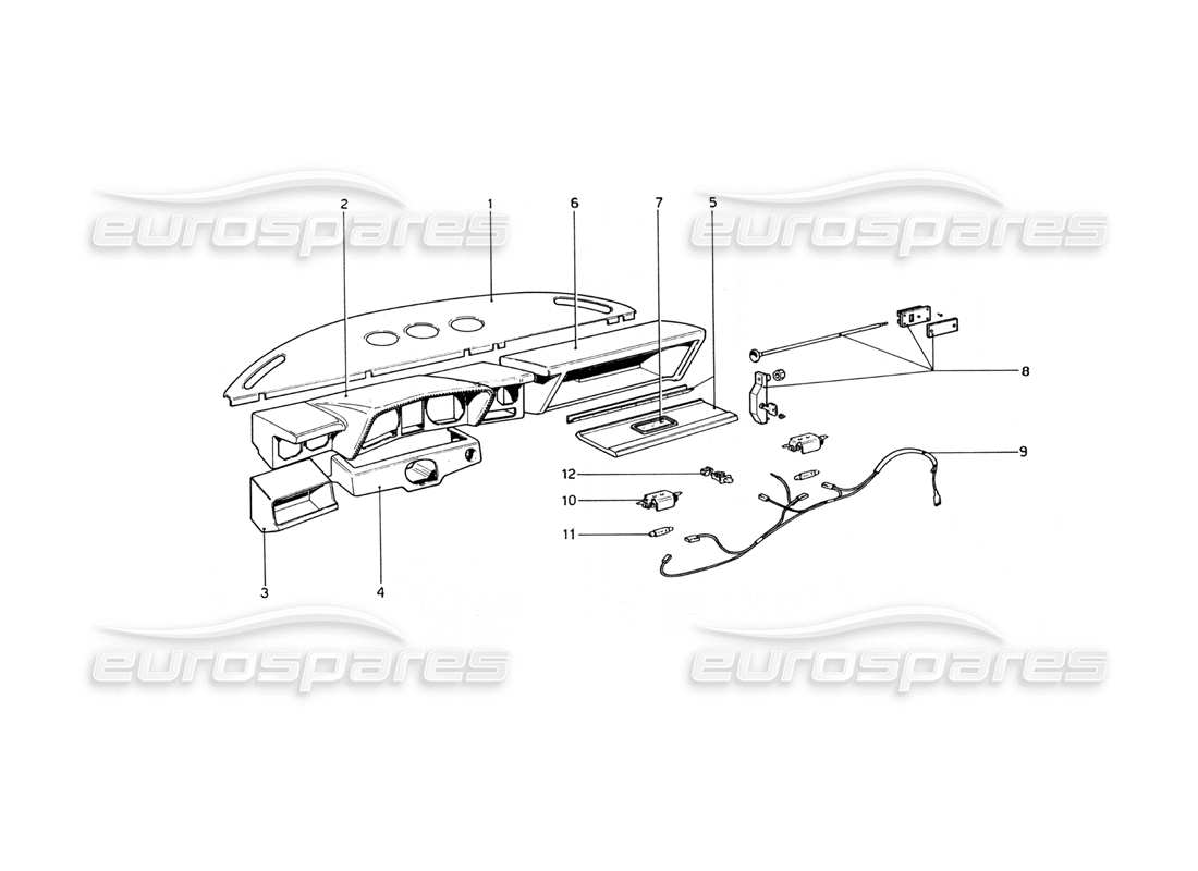 a part diagram from the ferrari 365 gt4 berlinetta boxer parts catalogue