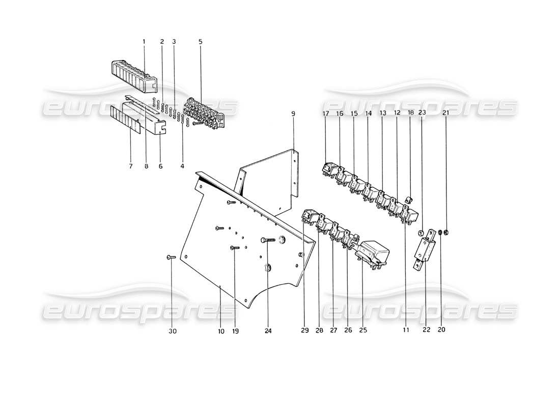a part diagram from the ferrari 365 gt4 berlinetta boxer parts catalogue