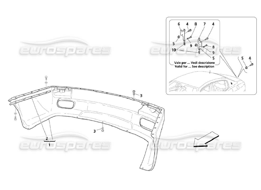 a part diagram from the maserati quattroporte m139 (2005-2013) parts catalogue