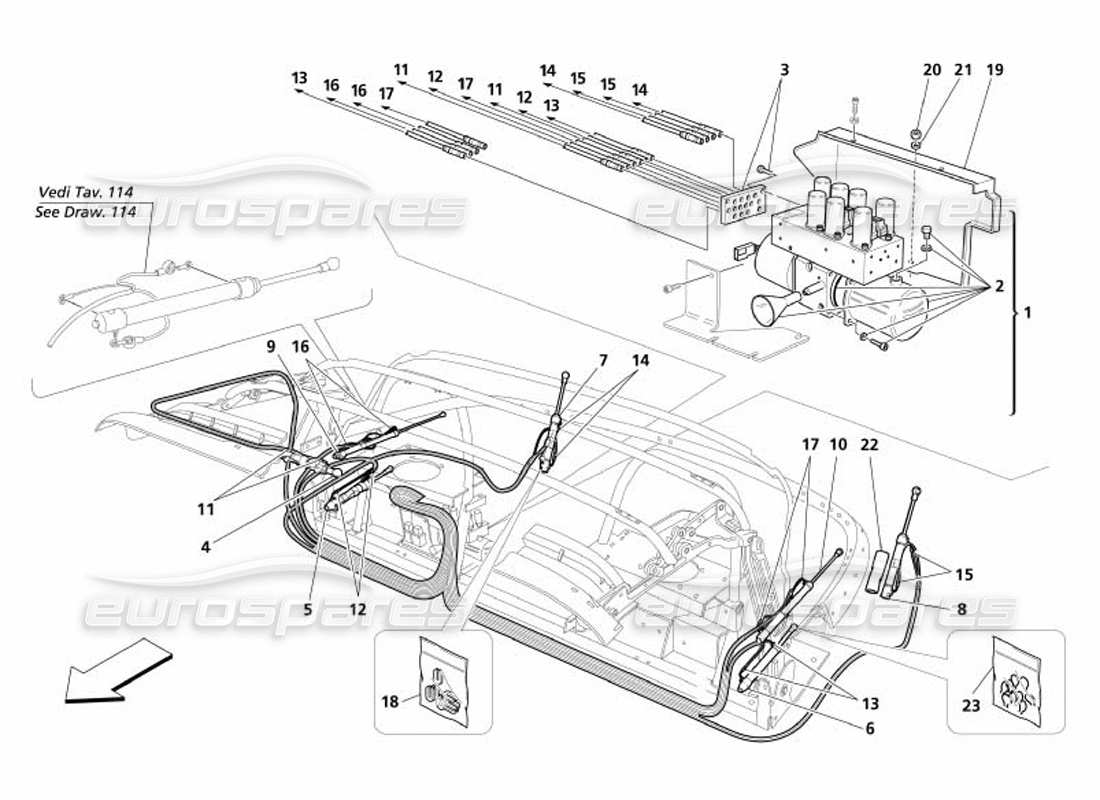 a part diagram from the Maserati 4200 Spyder (2005) parts catalogue