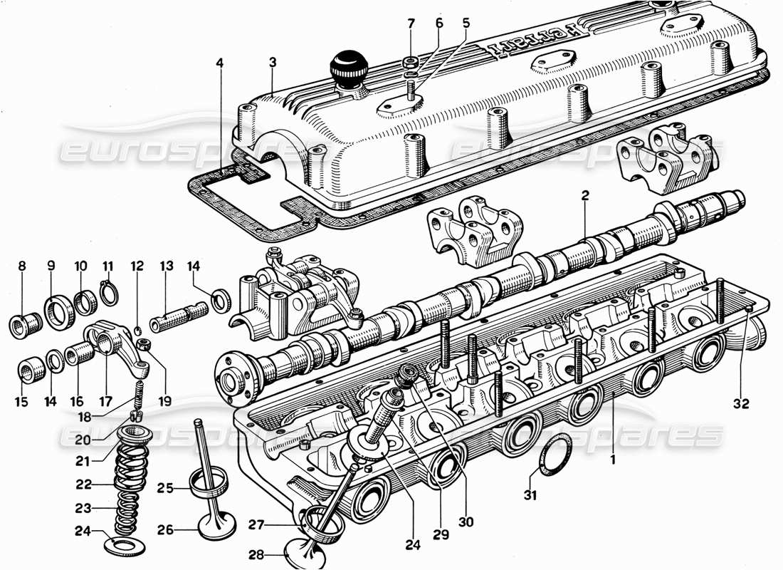 a part diagram from the ferrari 365 gt 2+2 (mechanical) parts catalogue