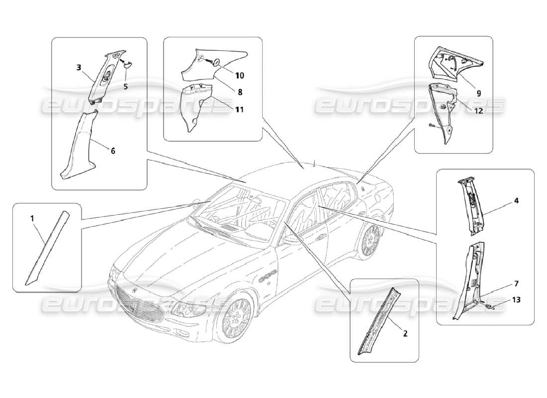 a part diagram from the maserati qtp. (2006) 4.2 parts catalogue