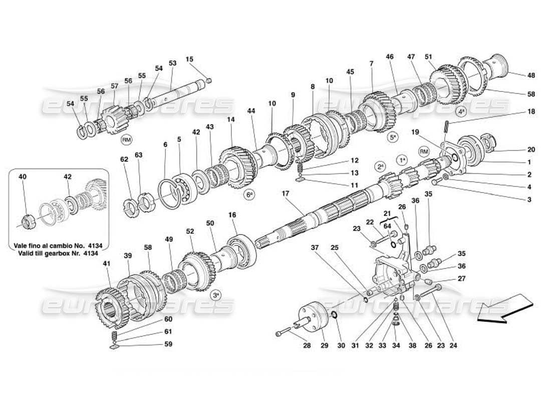 a part diagram from the Ferrari 550 Barchetta parts catalogue