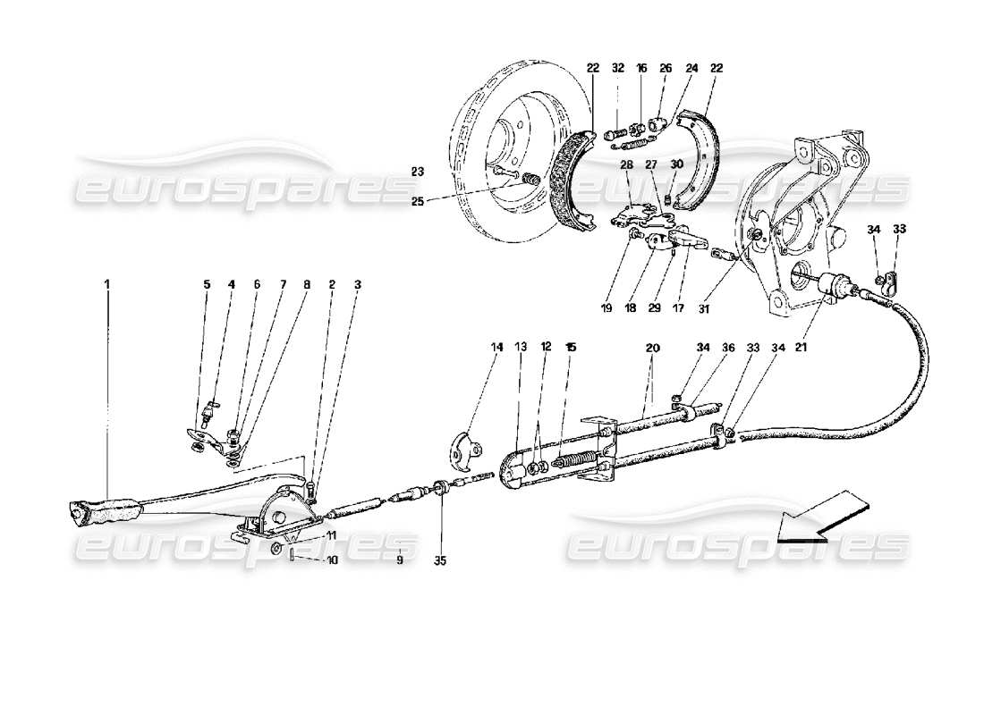 VIEW PARTS DIAGRAMS FROM THE FERRARI MONDIAL 3.4 T COUPE/CABRIO PARTS CATALOGUE a part diagram from the ferrari mondial 3.4 t coupe/cabrio parts catalogue