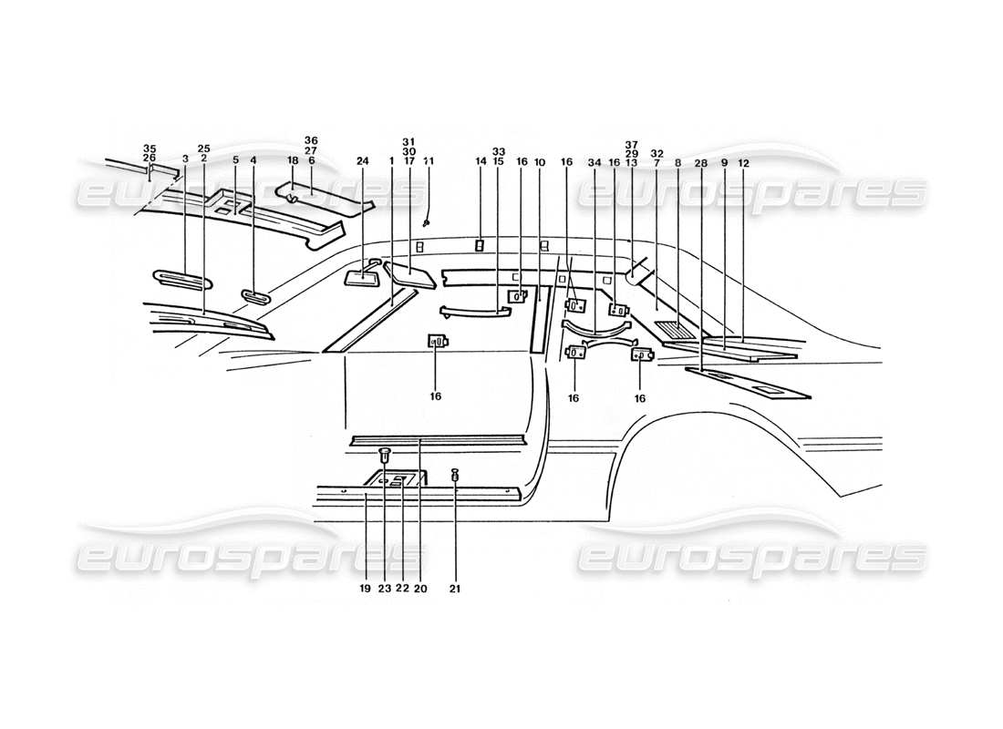 VIEW PARTS DIAGRAMS FROM THE FERRARI 400 PARTS CATALOGUE a part diagram from the ferrari 400 parts catalogue