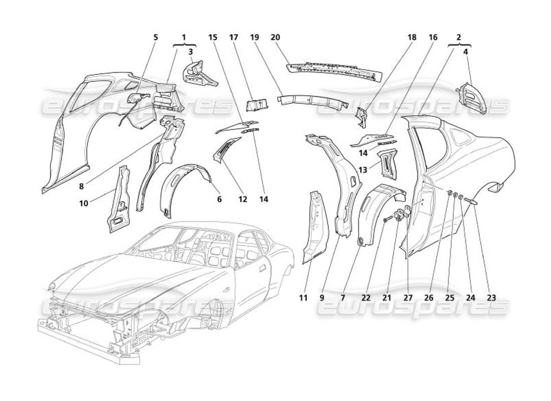a part diagram from the Maserati 4200 Coupe (2005) parts catalogue