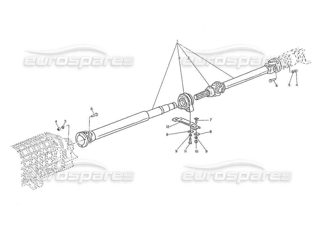 a part diagram from the maserati ghibli (1993-1995) parts catalogue