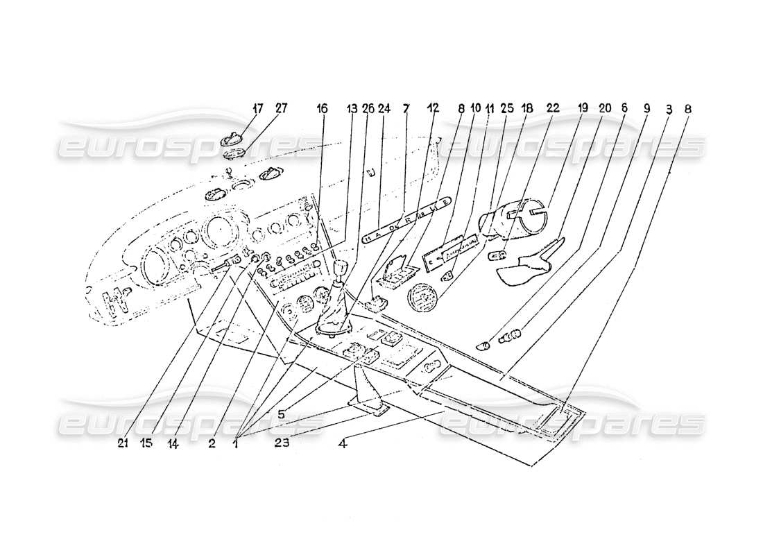 a part diagram from the Ferrari 365 GT 2+2 (Coachwork) parts catalogue
