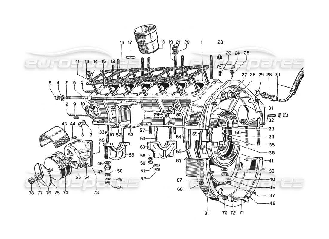 a part diagram from the ferrari 275 gtb4 parts catalogue
