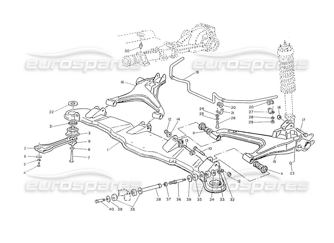 a part diagram from the Maserati Ghibli 2.8 (Non ABS) parts catalogue