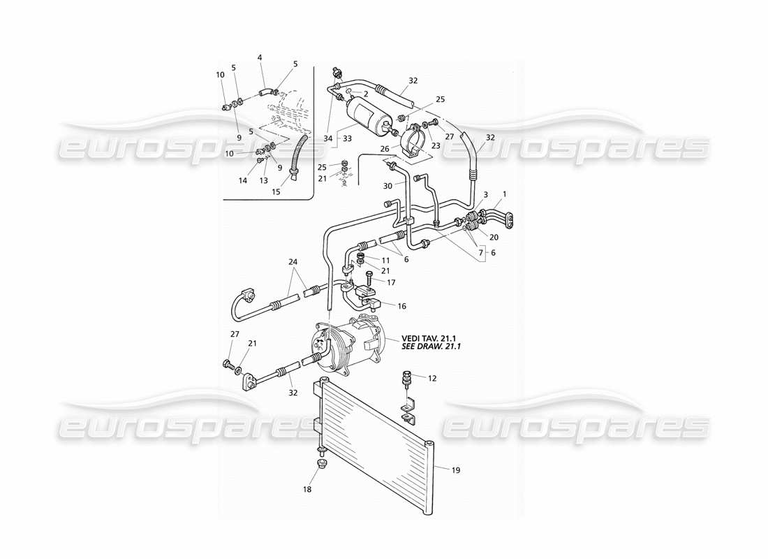 a part diagram from the maserati quattroporte (1996-2001) parts catalogue