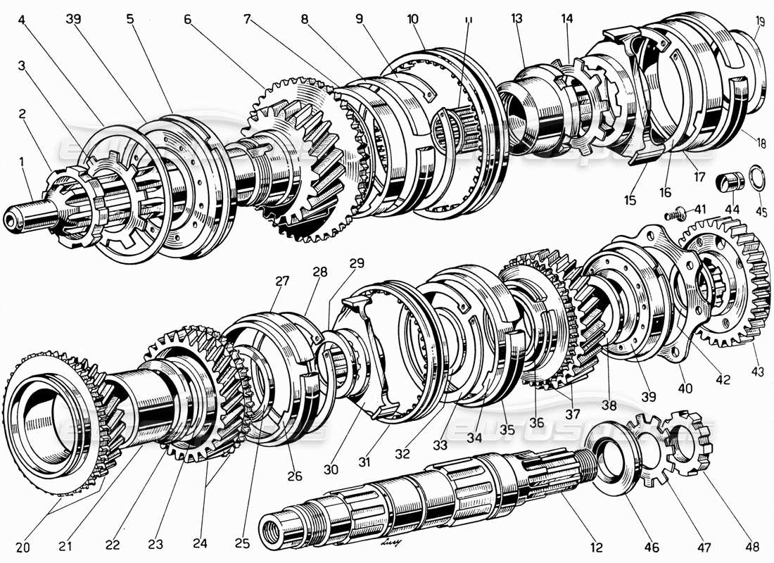 a part diagram from the ferrari 330 gt 2+2 parts catalogue
