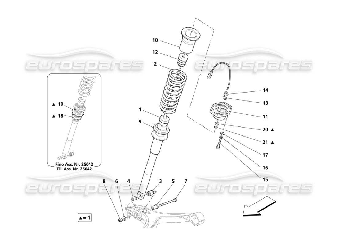 a part diagram from the maserati quattroporte m139 (2005-2013) parts catalogue
