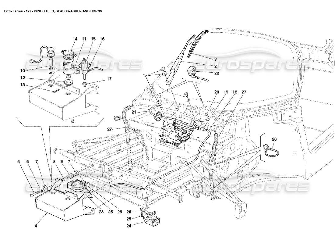 a part diagram from the ferrari enzo parts catalogue