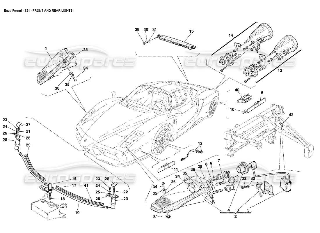 a part diagram from the ferrari enzo parts catalogue