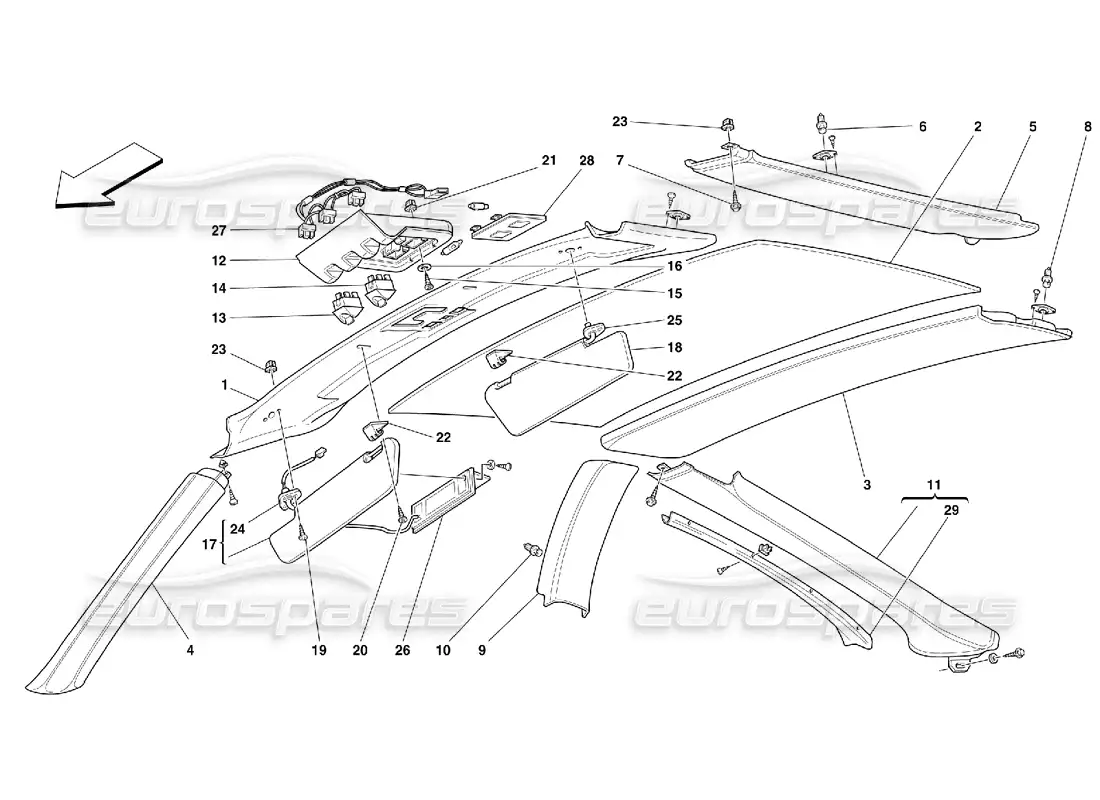 a part diagram from the ferrari 550 parts catalogue