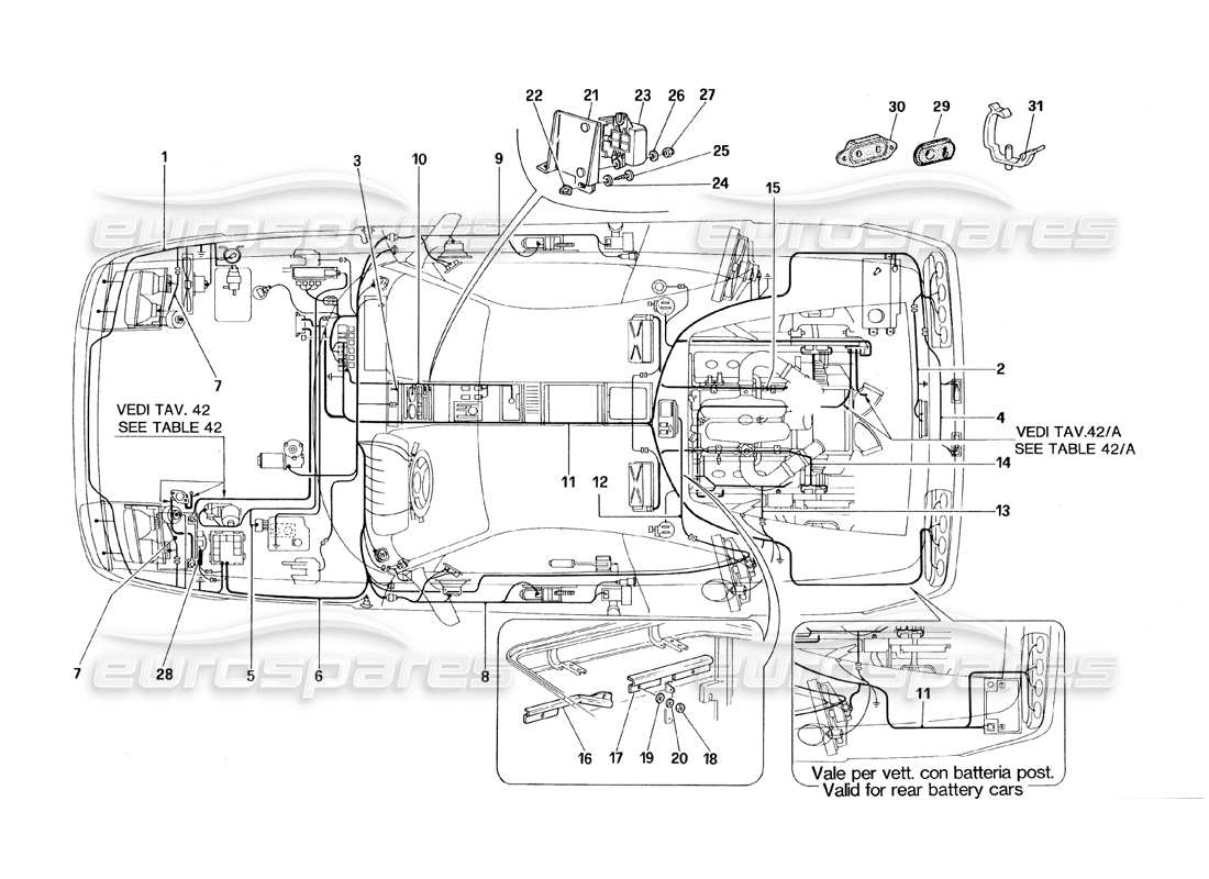 a part diagram from the ferrari 348 (1993) tb / ts parts catalogue