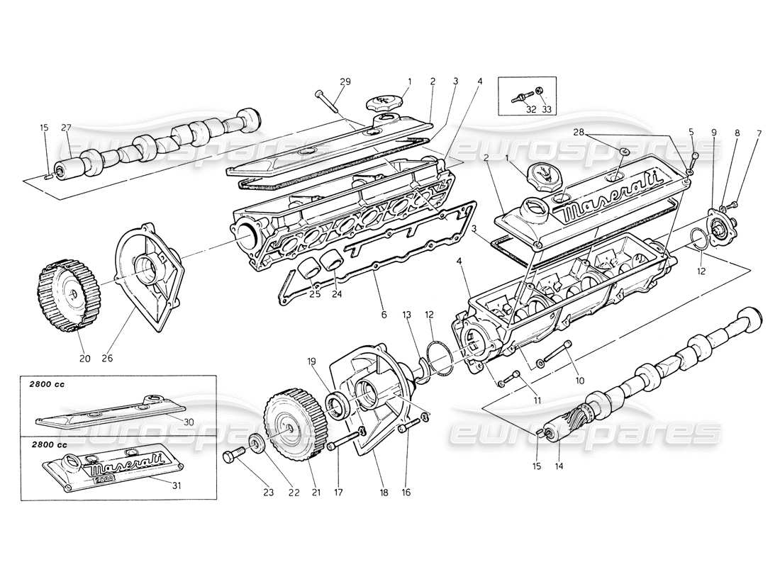 a part diagram from the maserati biturbo spider parts catalogue