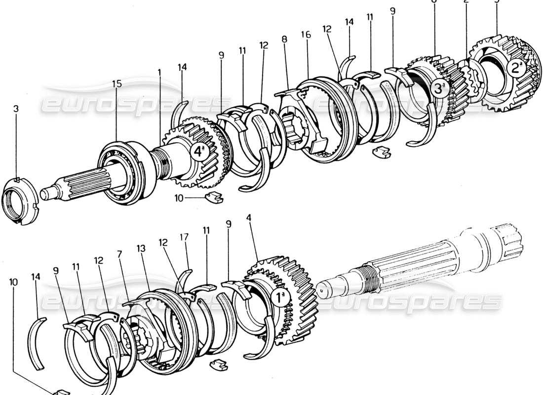 a part diagram from the Ferrari 365 GT4 2+2 (1973) parts catalogue