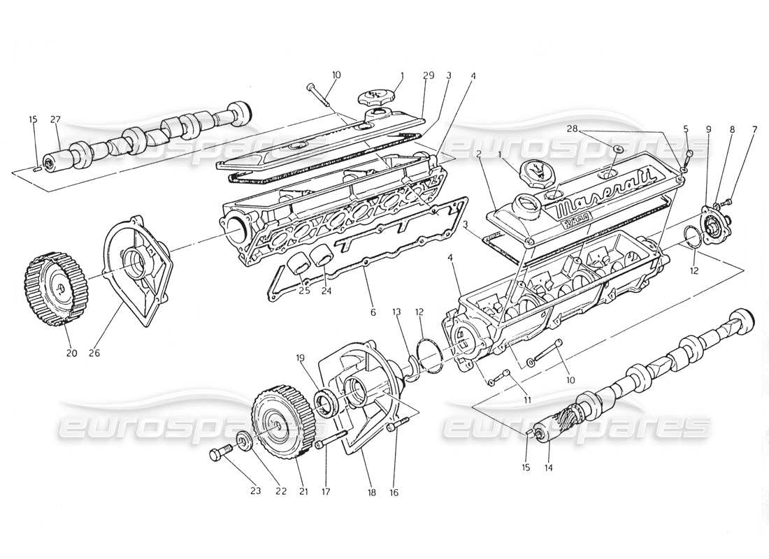 a part diagram from the maserati karif 2.8 parts catalogue