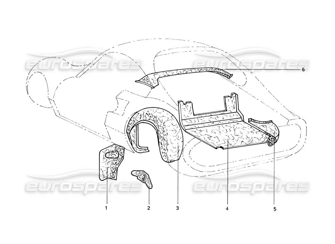 a part diagram from the ferrari 206 gt dino (coachwork) parts catalogue