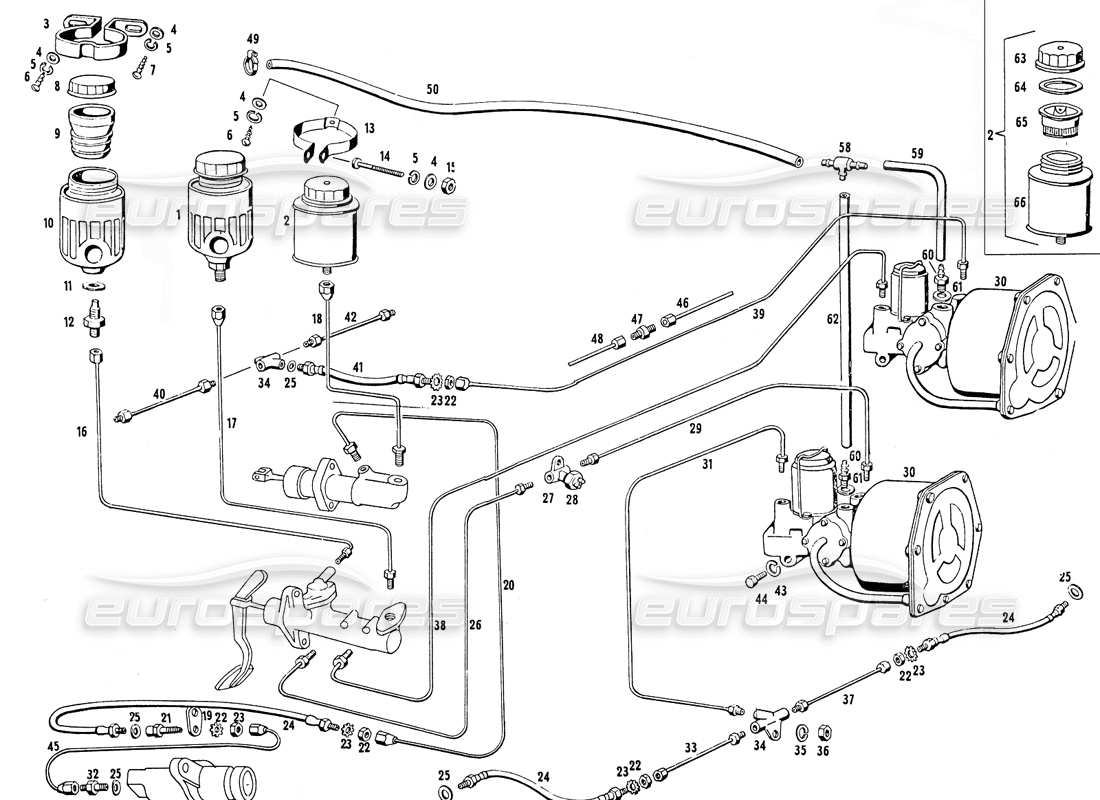 a part diagram from the maserati mistral parts catalogue
