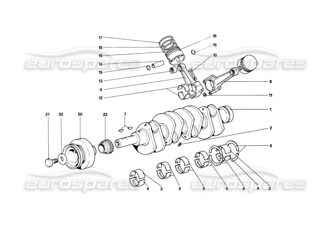 a part diagram from the ferrari 208 turbo (1982) parts catalogue