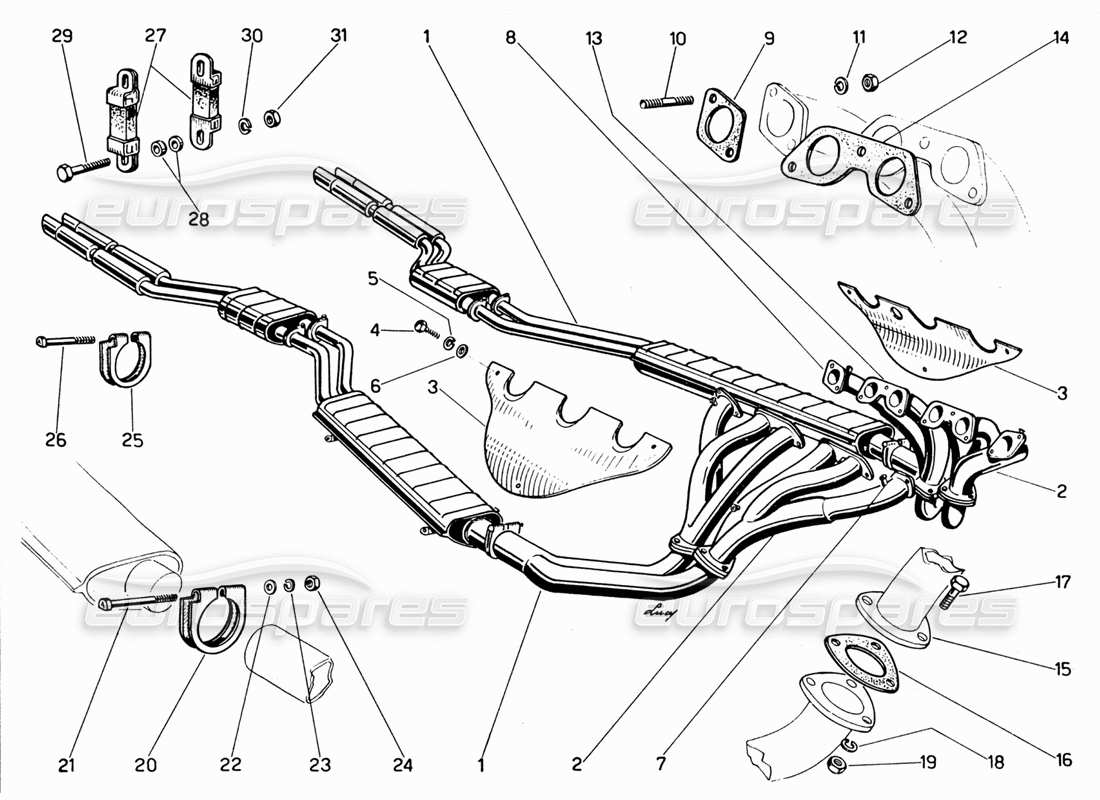 a part diagram from the Ferrari 330 GT 2+2 parts catalogue