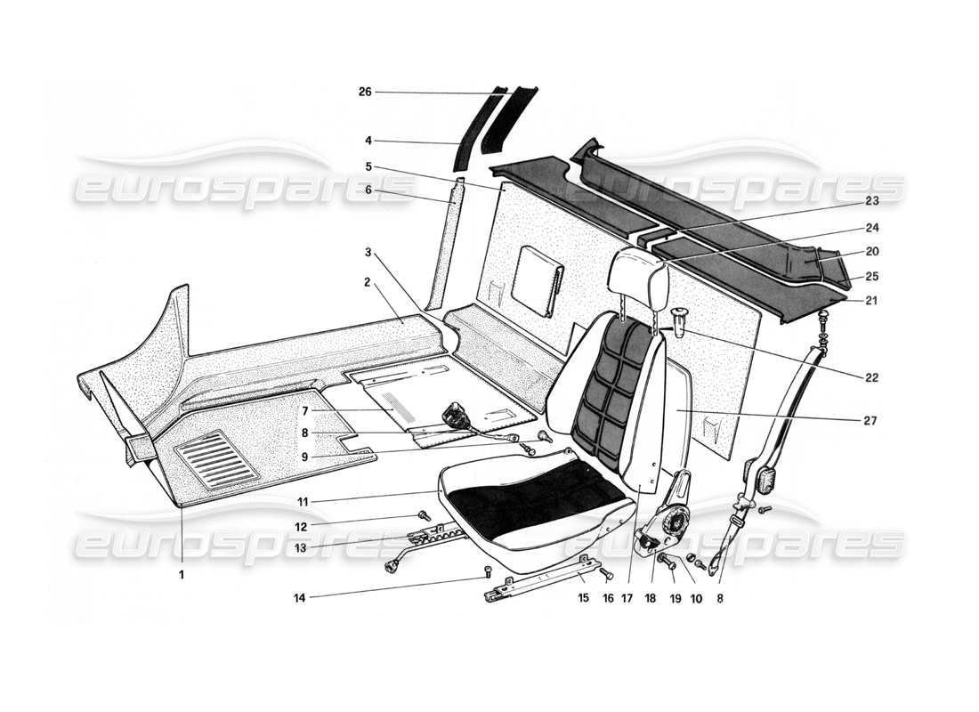 a part diagram from the ferrari 208 parts catalogue